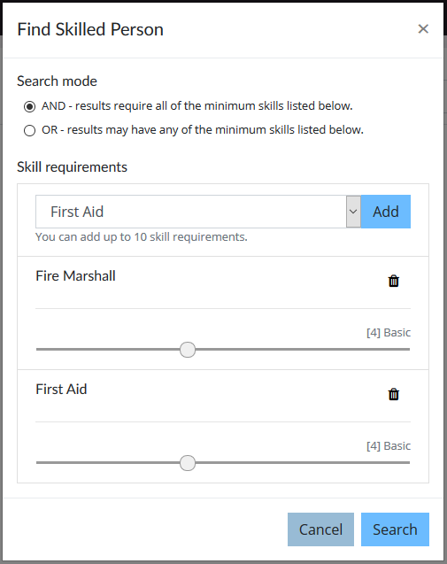 Finding One or More People with Particular Skills